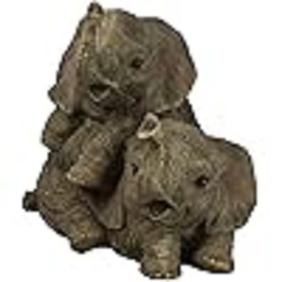 Jungle Frolic Safari Savanna Elephant Baby Calves Playing Together Figurine