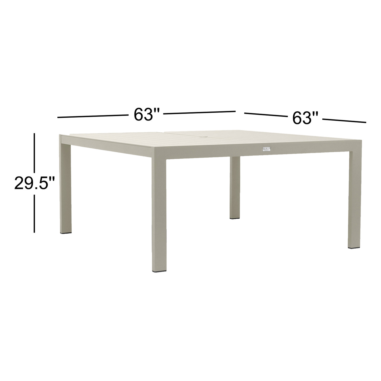 Caya Aluminum Outdoor Dining Table, 29.5" H x 63" L x 63" W