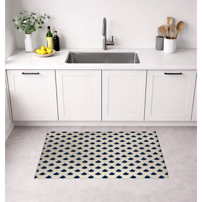 Tapis de cuisine à pois