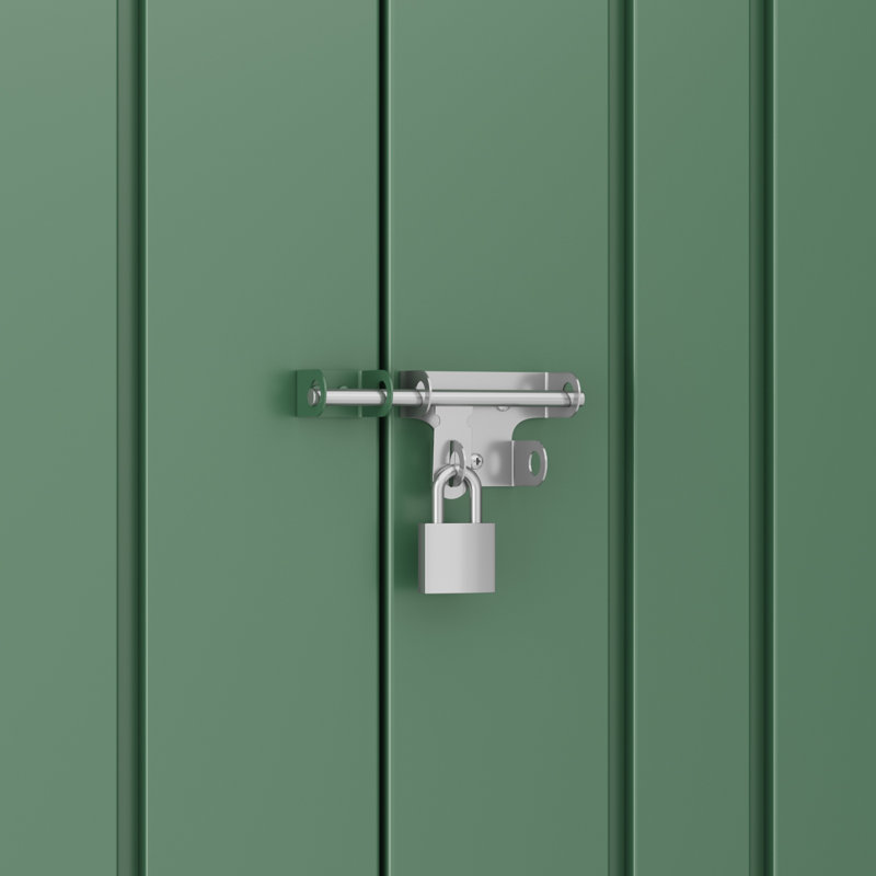  8 Ft. W X 6 Ft. D Metal Storage Shed With Frame And Lockable Door, Green