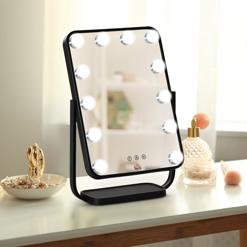Metal Flat Floor Mirror, Black