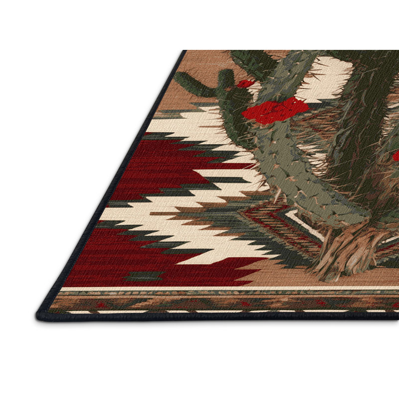 Washable Ocotillo Southwestern Area Rug, Runner 2' x 4'