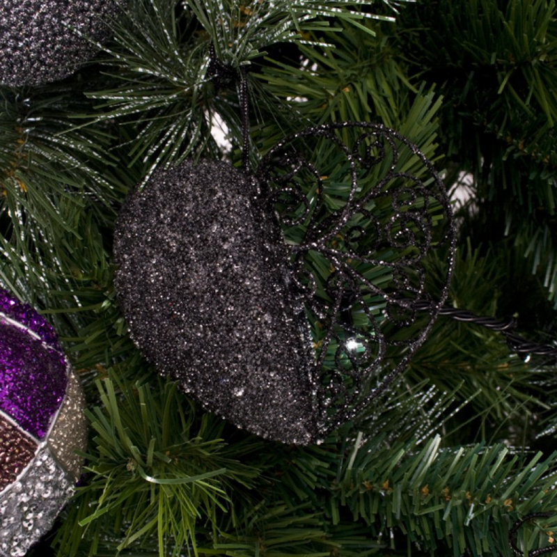 10cm Metal Holiday Shaped Ornament, Black