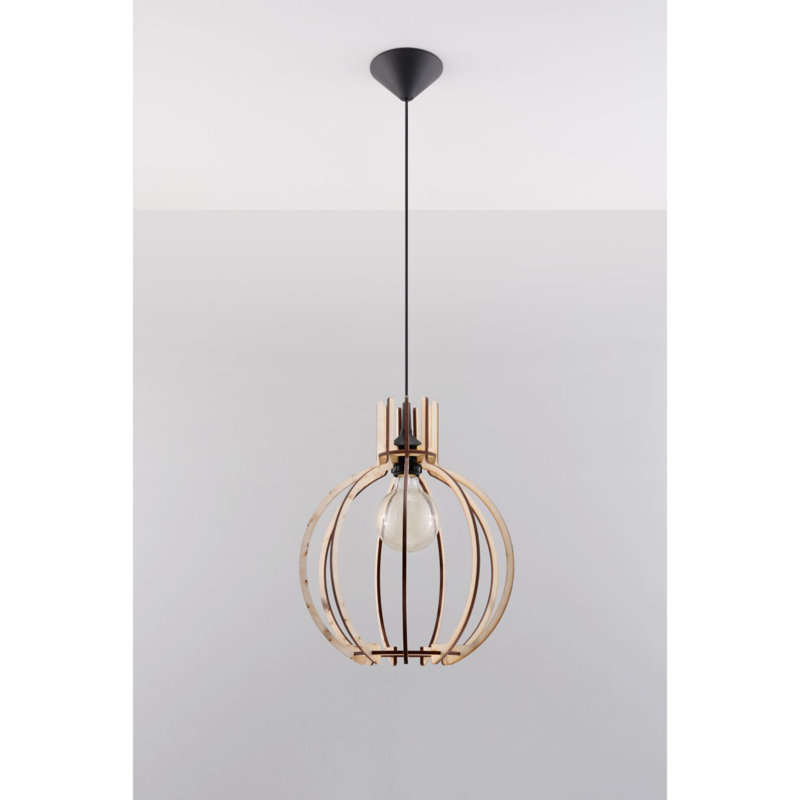 Ogle 1 - Light Black/Brown Single Pendant, 90cm H x 30cm W x 30cm D