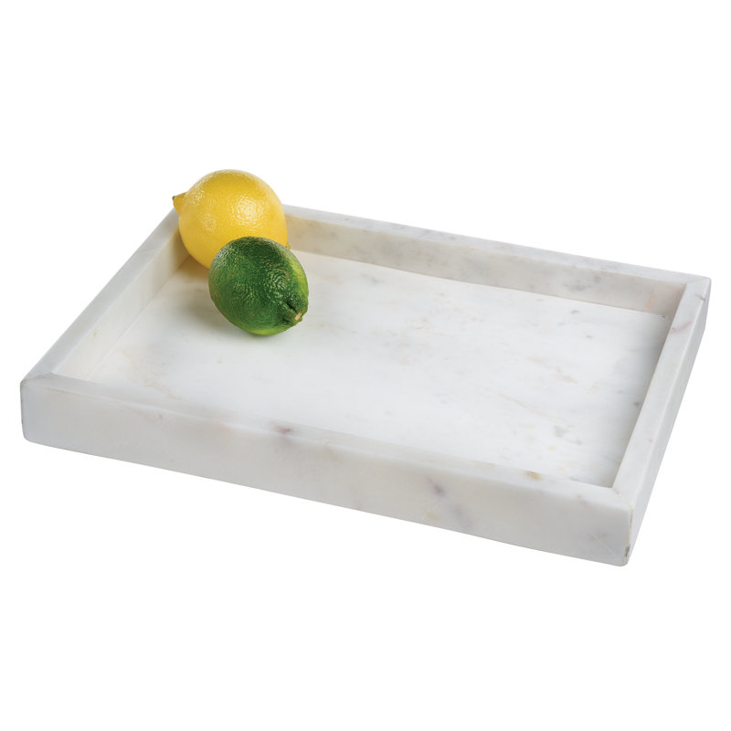 Plateau de service Lena, H 1,5 po x l 10 po x P 14 po, Blanc opale