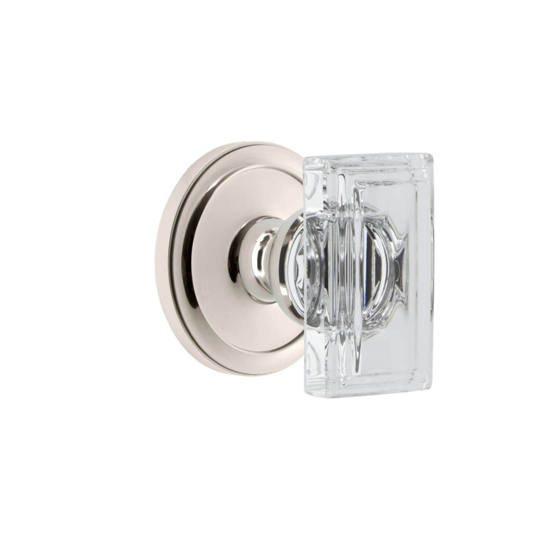 Rosette Grandeur avec bouton Carré, Nickel poli