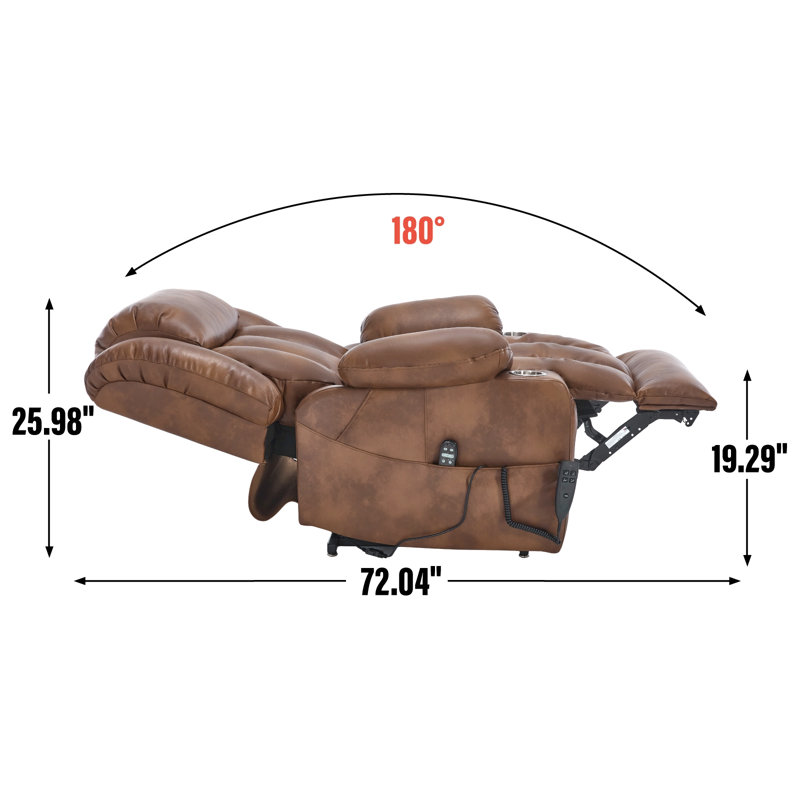 Fauteuil inclinable à deux moteurs Leatherair Infinity, Brun