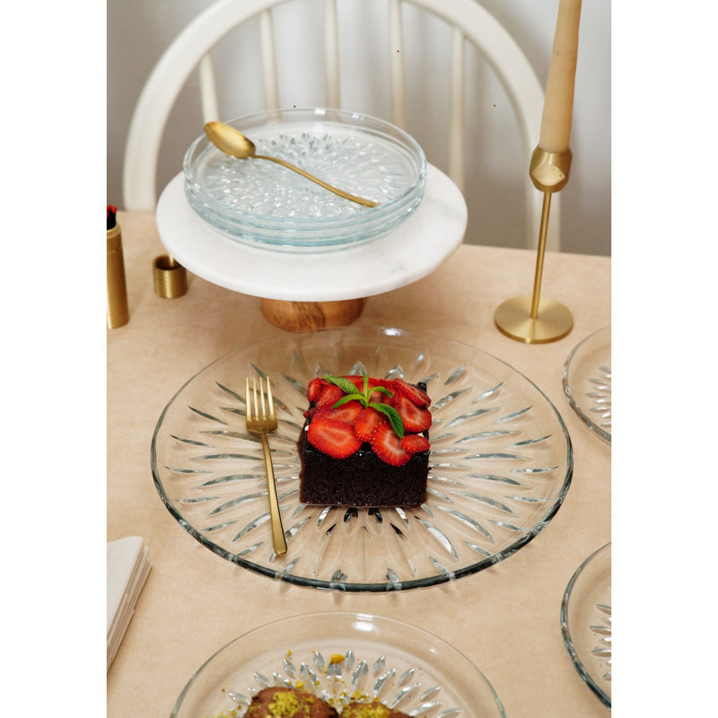 Elegant 100% Glass Service Plate (1 Piece), 11.8 inches | Dishwasher Safe | Stylish Transparent Design for Upscale Dining & Entertaining | Ideal for Serving Appetizers, Desserts & More