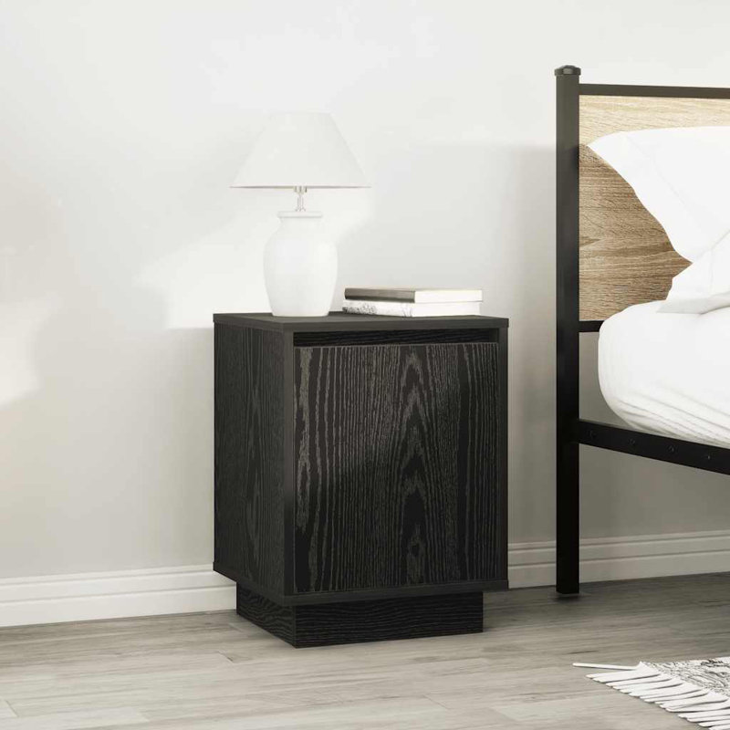 Dariona 38cm W Manufactured Wood Bedside Table, Black