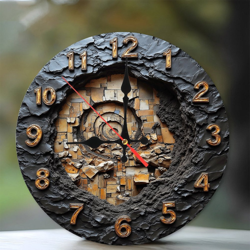 Horloge murale 10 po MDF avec mouvement à quartz silencieux et crochet