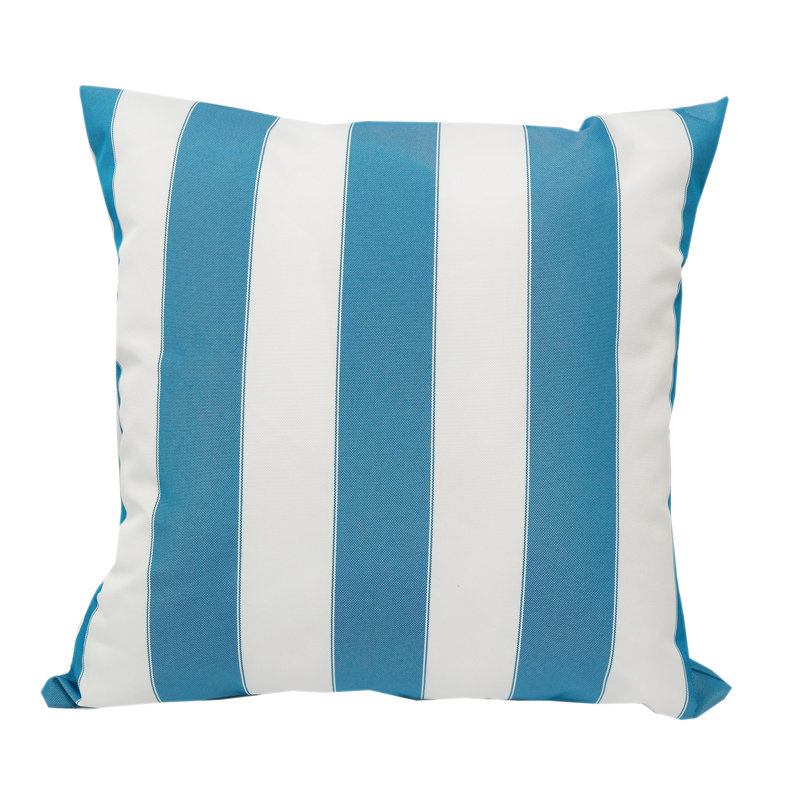 Striped Outdoor Throw Pillow, Aqua, 14" x 20"