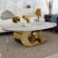 Table basse moderne en pierre frittée moderne avec base en acier inoxydable, avec une texture soignée et exquise-1393953864