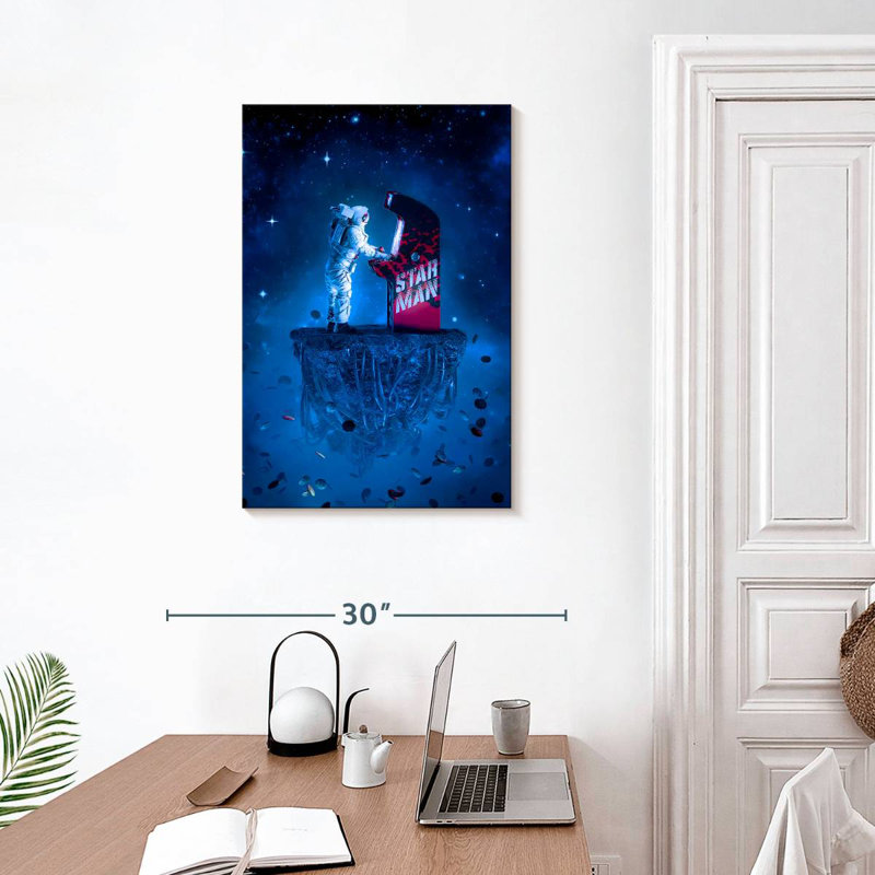 Kelan Arcade Gamer Astronaut, 30" H x 20" W