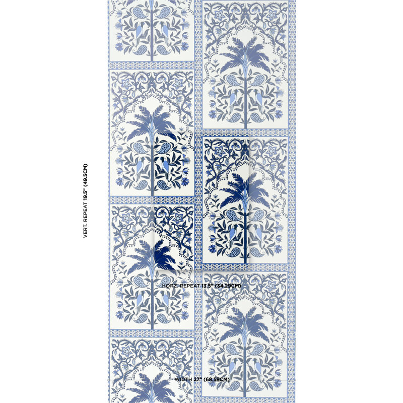 Schumacher X Johanna Ortiz Amazonas Mystique Wallpaper, Blue