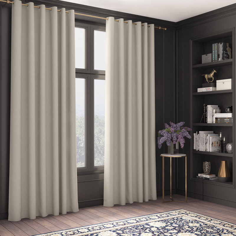Shifflett Blackout Curtain Pair, Pearl Cream, 168 W x 137 D cm