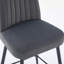 Ensemble de 2 tabourets de bar, polyester gris foncé, structure en métal, hauteur 39,76 pouces, design contemporain