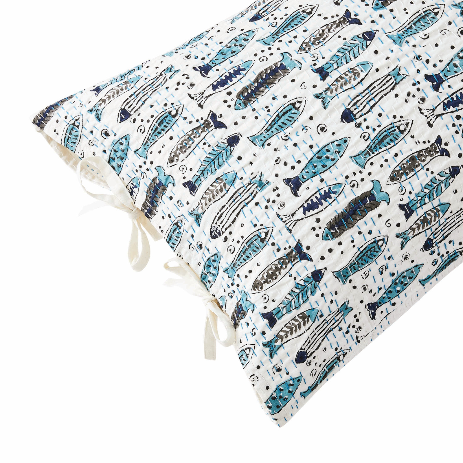 Kantha Fish Cotton Coverlet Set