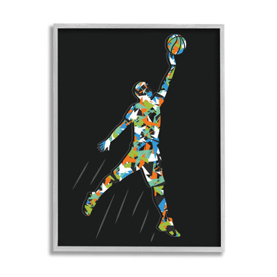 Art à giclée encadrée de joueur de basketball à motifs par Arrolynn Weiderhold