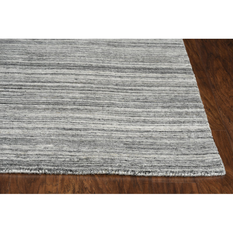 Tapis gris touffeté à la main Messine, Tapis de couloir 2 pi 3 po x 8 pi