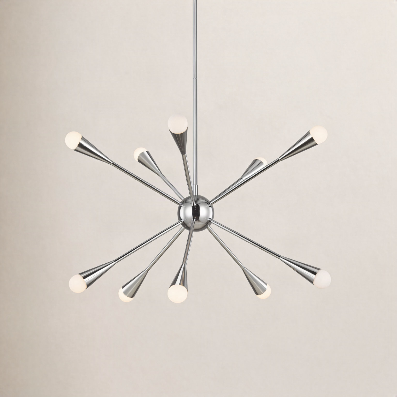 Addley Chandelier, Polished Nickel, 10 Lights