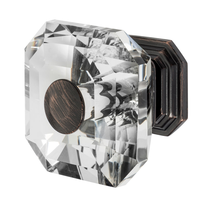 1 poignée carrée de 3 3 po, Chrome poli, Transparent