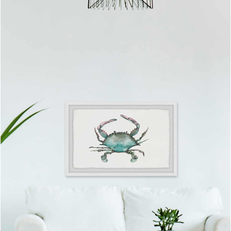 Pastel Crab - Single Picture Frame Painting, 30cm H x 45cm W