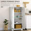 Armoire de rangement pour garde-manger, armoire de cuisine autoportante avec 2 portes, tablettes réglables pour la salle à manger