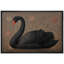Reproduction d'art floral rétro avec cygne noir pour salon-128138632-128138631
