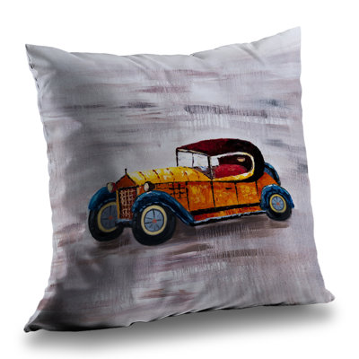 Yellow Toy Car - Vintage – Throw Pillow Cover Only, Double-Sided Print, Insert Not Included