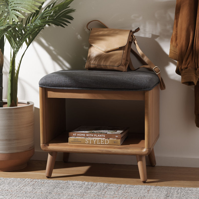 Banc de rangement Poarch, Gris foncé
