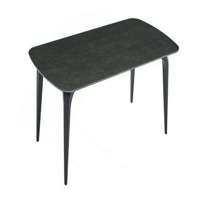Modern Rectangular Dining Table, Premium Sintered Stone Tabletop with Sturdy Metal Base, Heat-Resistant & Scratch-Resistant Kitchen and Dining Room Ta