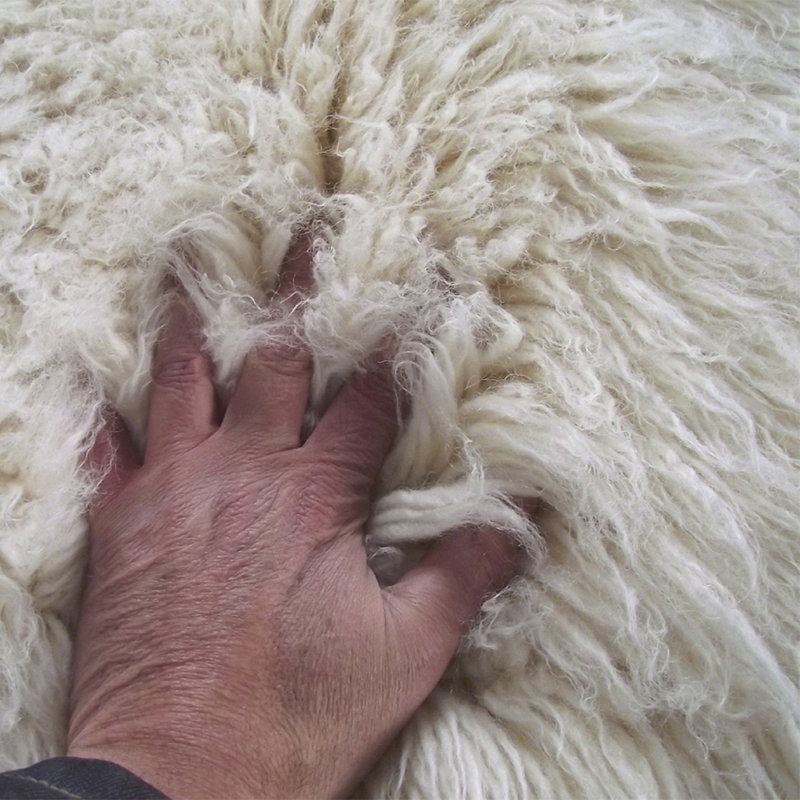 Stylish Greek Flokati Rug. wool pile. Natural wool area rug., Runner 2' x 10'