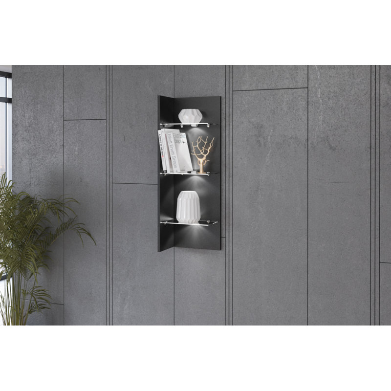 Erminie 110cm H x 30cm W Cube Bookcase, Black, 90cm H x 32cm W x 20cm D
