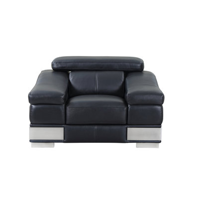 Chaise en cuir italien à grain supérieur
