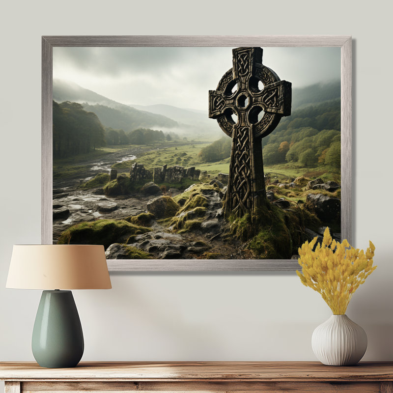 Irlande Celtic Harmony - Art mural Irlande, H 24 po x l 32 po x P 1 po, Encadrement argenté