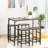 5-Piece Dining Table Set With Bar Table & 4 Stools Set