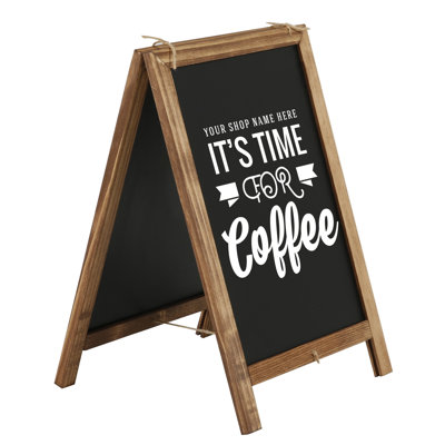 MT Displays No Fiberboard Freestanding Wood Chalkboard