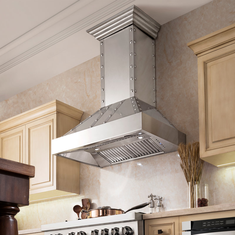 36" DuraSnow® 700 CFM Ducted Wall Mount Range Hood, Satin Stainless Steel
