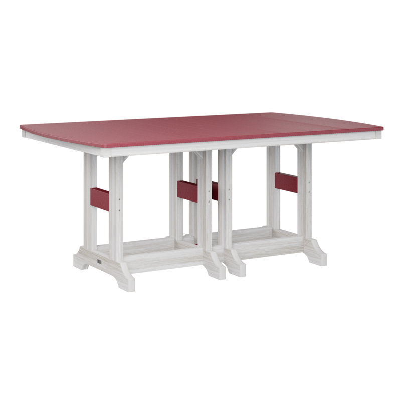 Table de bar rectangulaire Berlin Garden Garden Classic, Rouge écarlate, H 39,5 po x l 72 po x P 44 po, Coquille de mer