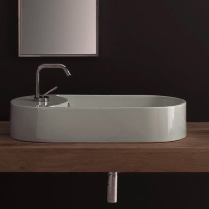 Scarabeo by Nameeks Seventy 13.2 " Ceramic Oval Bathroom Sink and Overflow Hole