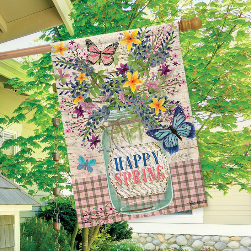 Drapeau «Happy Spring Mason Jar House»