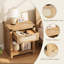 Table de bout, étagère de rangement et tablette de rangement ouverte en rotin beige pour chambre à coucher / salon Boho