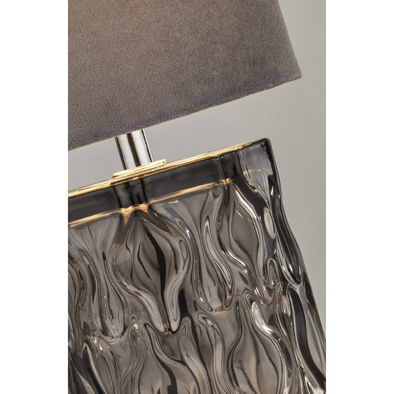 Darrell Glass Table Lamp, Smoke, Grey