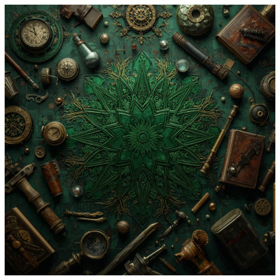 Steampunk Compass Collection Wall Tapestry - Steampunk Wall Decor