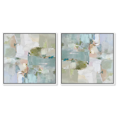 Jade Sweep I Set Canvas Modern Trendy Art by Art Remedy