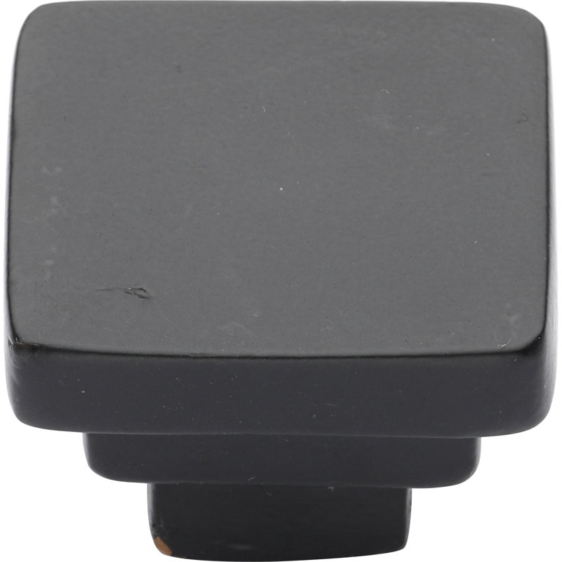 Bouton d'armoire carré, 1.25, Noir mat