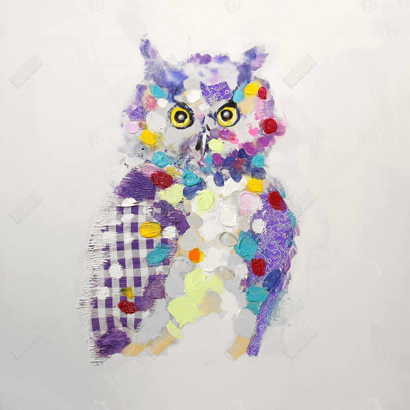 " Textured Abstract Owl "