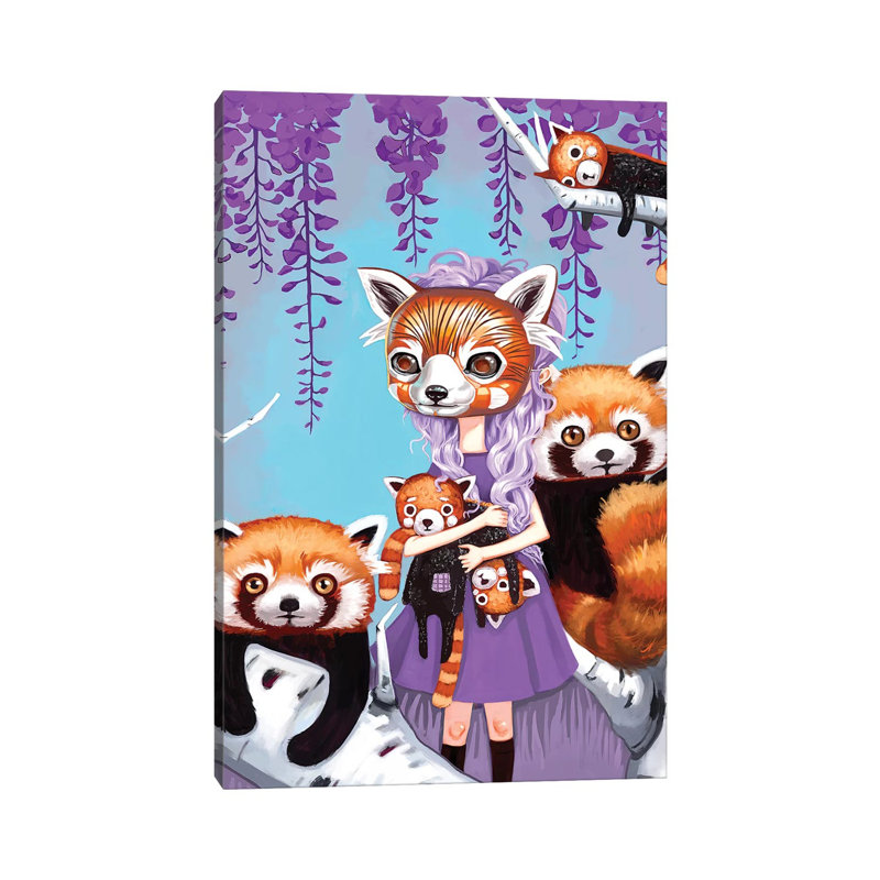 Red Pandas by Melanie Schultz - Wrapped Canvas Gallery-Wrapped Canvas Giclée, 20.32 cm H x 30.48 cm W