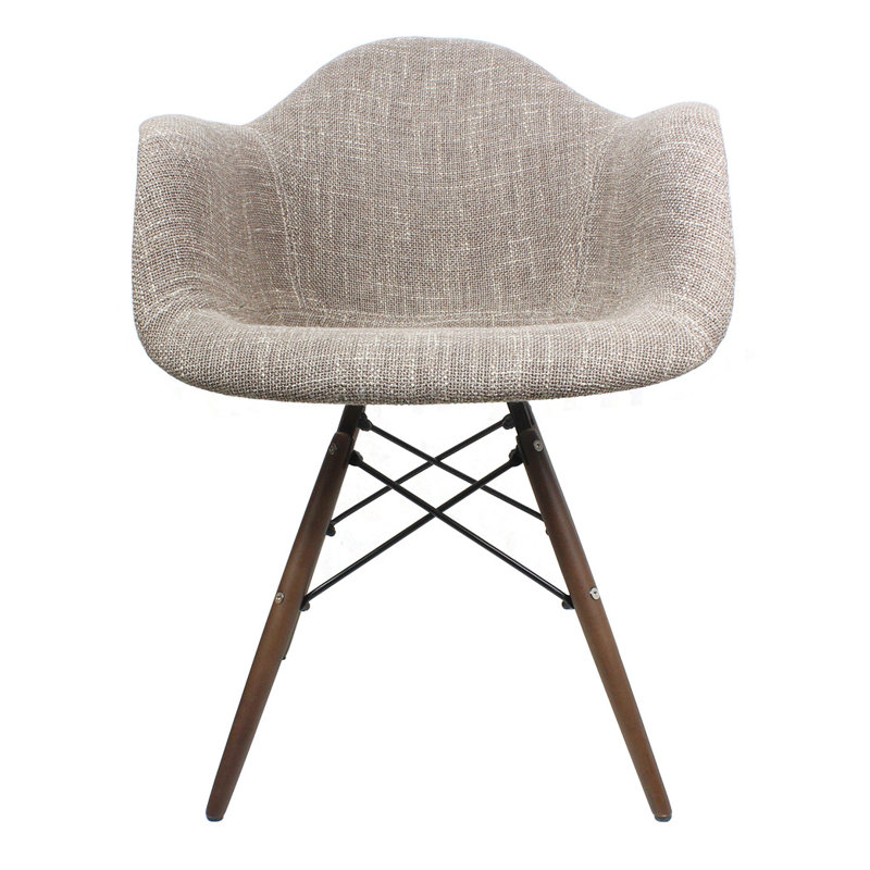 Fauteuil Cryal, Noyer, Tissé - brun