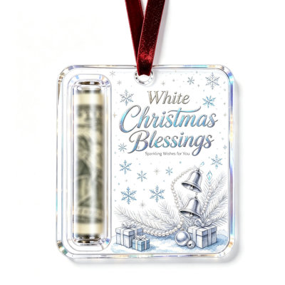 Christmas Tree Decorations, Acrylic Christmas Tree Hanging Ornament Holiday Xmas Ornaments Christmas Decorations Decor Home Indoors Personalized Christmas Money Holder Ornaments